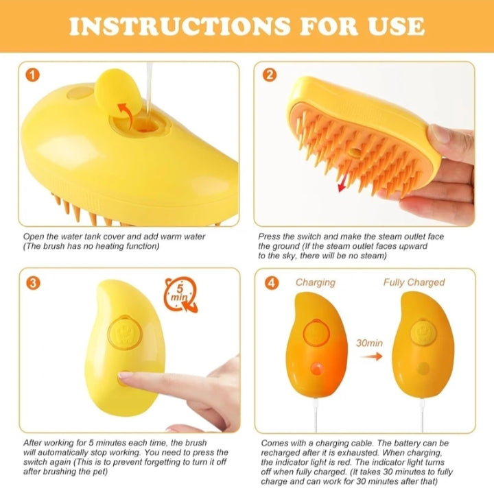 Steaming Pet Hairbrush